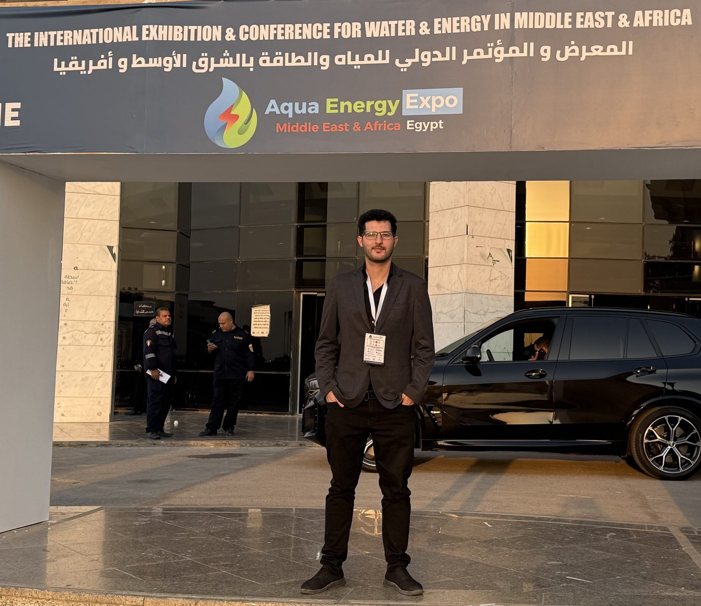At the entrance of the water and energy exhibition